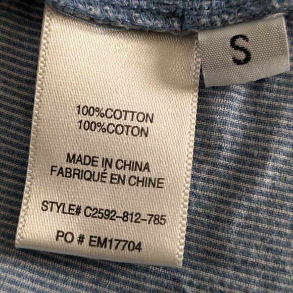 Cloth & Stone Top Women's Small Ombre Blue Corduroy Button-up Raw Hem Roll Tabs - Picture 13 of 16